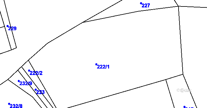 Parcela st. 222 v KÚ Sudějov, Katastrální mapa