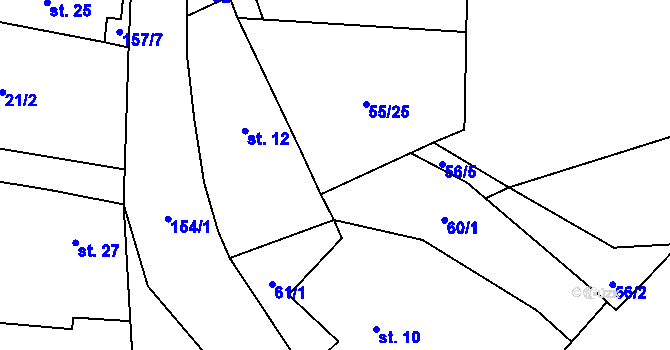 Parcela st. 60/2 v KÚ Sudějov, Katastrální mapa