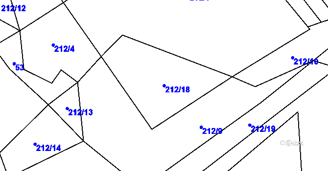 Parcela st. 212/18 v KÚ Sudějov, Katastrální mapa
