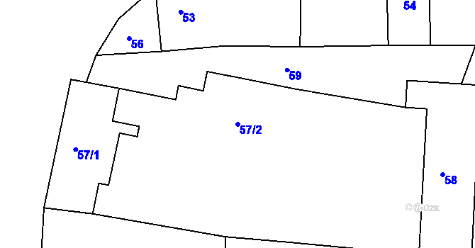 Parcela st. 57/2 v KÚ Sudice u Boskovic, Katastrální mapa