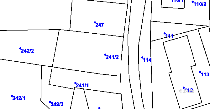 Parcela st. 241/2 v KÚ Sudice u Boskovic, Katastrální mapa