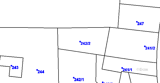 Parcela st. 242/2 v KÚ Sudice u Boskovic, Katastrální mapa