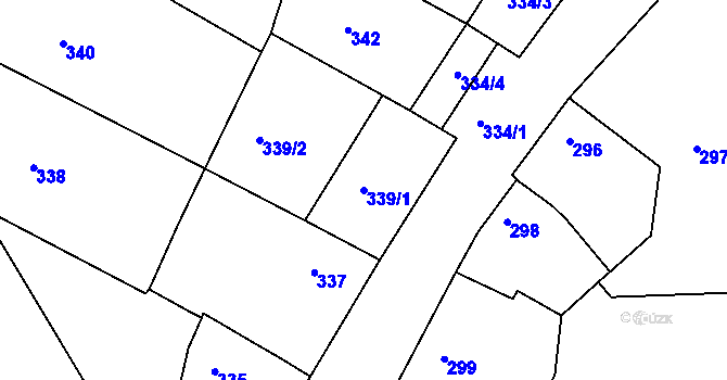 Parcela st. 339/1 v KÚ Sudice u Boskovic, Katastrální mapa
