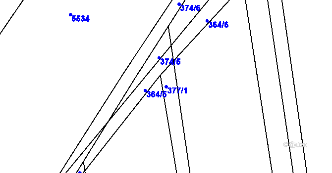 Parcela st. 377/1 v KÚ Sudice u Boskovic, Katastrální mapa