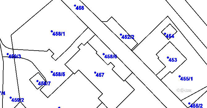 Parcela st. 458/6 v KÚ Sudice u Boskovic, Katastrální mapa