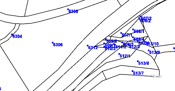 Parcela st. 6312 v KÚ Sudice u Boskovic, Katastrální mapa