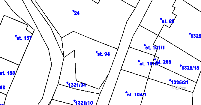 Parcela st. 94 v KÚ Sudice u Náměště nad Oslavou, Katastrální mapa