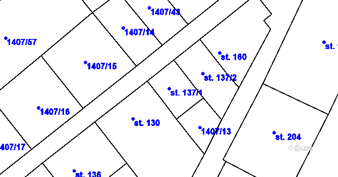 Parcela st. 137/1 v KÚ Sudice u Náměště nad Oslavou, Katastrální mapa