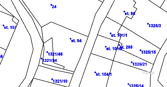 Parcela st. 22 v KÚ Sudice u Náměště nad Oslavou, Katastrální mapa
