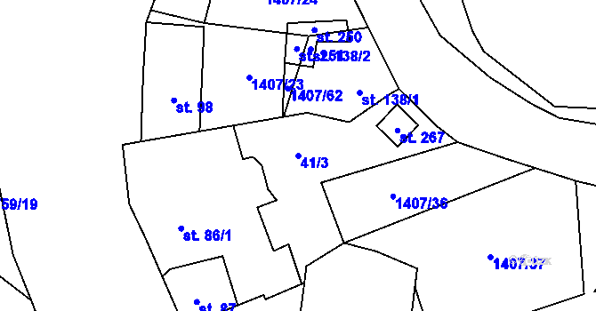 Parcela st. 41/3 v KÚ Sudice u Náměště nad Oslavou, Katastrální mapa