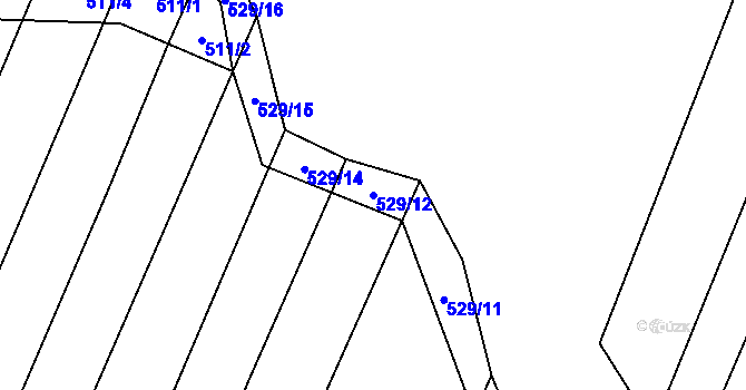 Parcela st. 529/12 v KÚ Sudice u Náměště nad Oslavou, Katastrální mapa