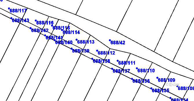 Parcela st. 688/112 v KÚ Sudice u Náměště nad Oslavou, Katastrální mapa