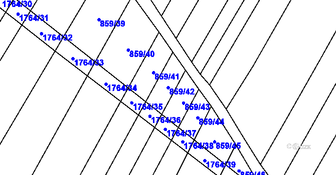 Parcela st. 859/42 v KÚ Sudice u Náměště nad Oslavou, Katastrální mapa