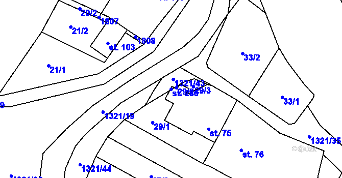 Parcela st. 286 v KÚ Sudice u Náměště nad Oslavou, Katastrální mapa
