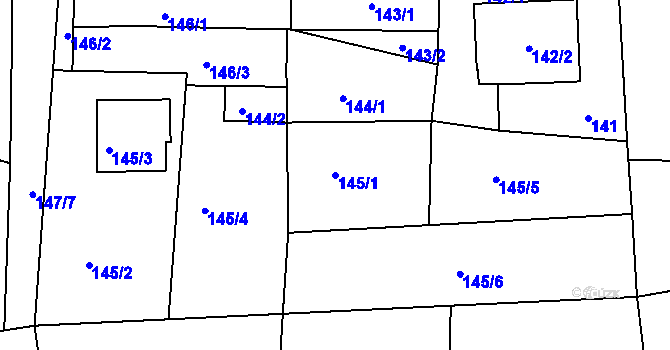 Parcela st. 145/1 v KÚ Sudice, Katastrální mapa