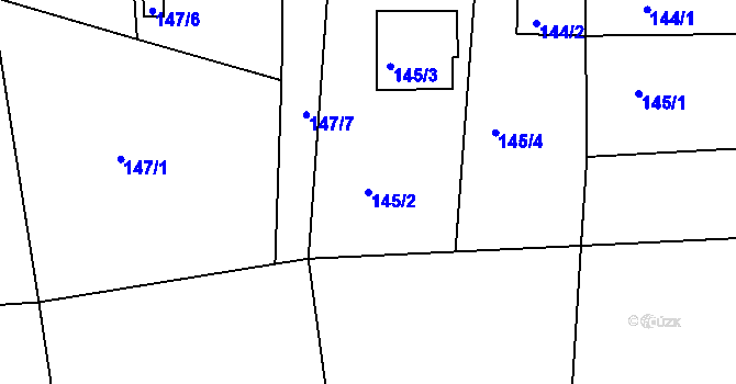Parcela st. 145/2 v KÚ Sudice, Katastrální mapa