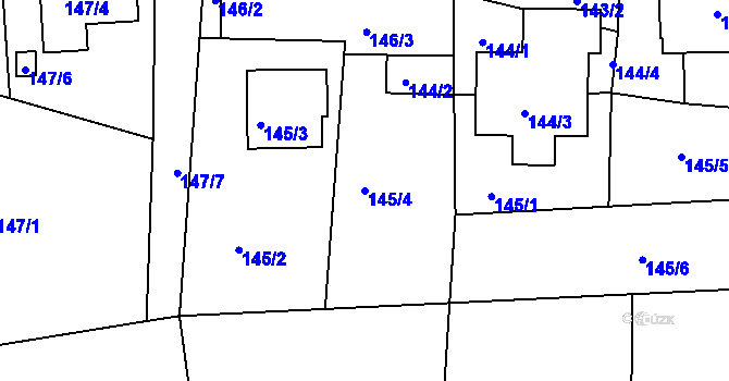 Parcela st. 145/4 v KÚ Sudice, Katastrální mapa