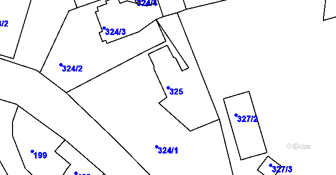Parcela st. 325 v KÚ Sudice, Katastrální mapa