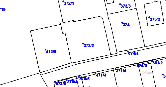 Parcela st. 372/2 v KÚ Sudice, Katastrální mapa