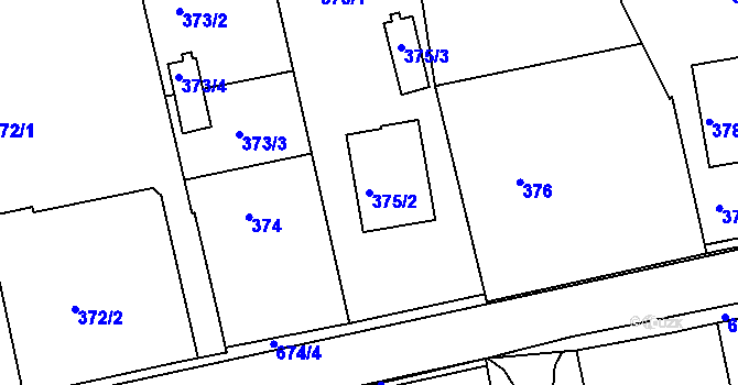 Parcela st. 375/2 v KÚ Sudice, Katastrální mapa