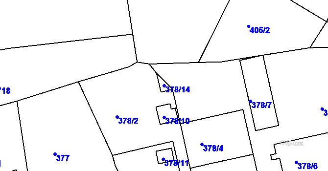 Parcela st. 378/14 v KÚ Sudice, Katastrální mapa
