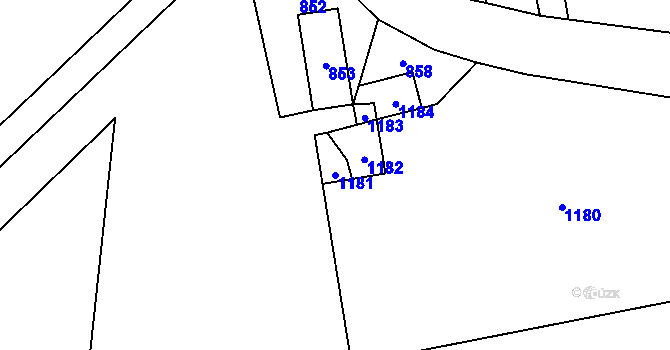 Parcela st. 1181 v KÚ Sudice, Katastrální mapa