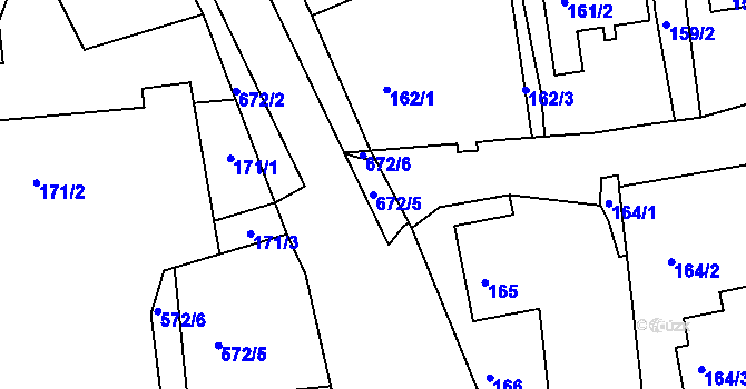 Parcela st. 672/5 v KÚ Sudice, Katastrální mapa