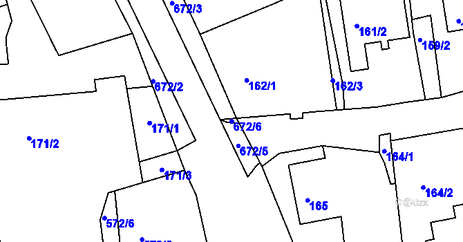 Parcela st. 672/6 v KÚ Sudice, Katastrální mapa