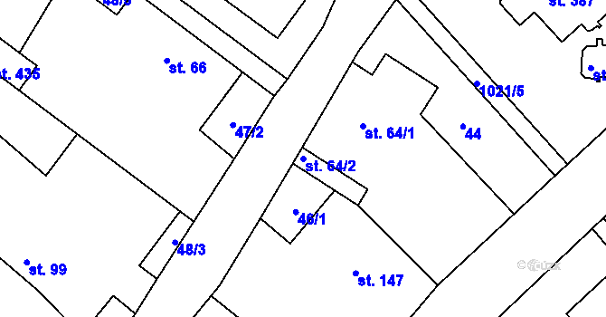 Parcela st. 64/2 v KÚ Sudkov, Katastrální mapa