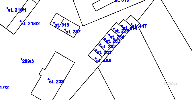 Parcela st. 231 v KÚ Sudkov, Katastrální mapa