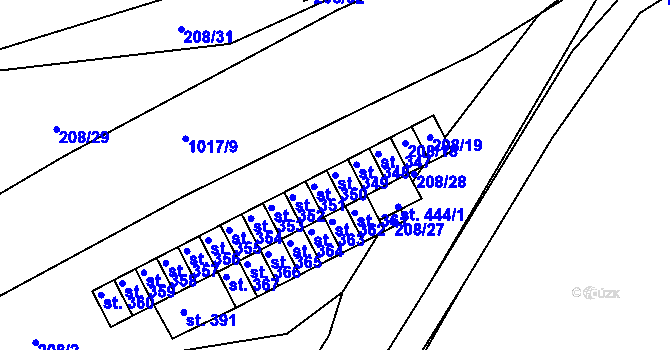 Parcela st. 349 v KÚ Sudkov, Katastrální mapa