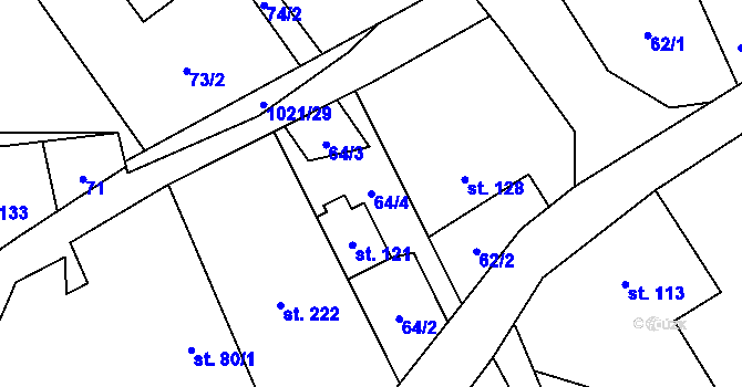 Parcela st. 64/4 v KÚ Sudkov, Katastrální mapa
