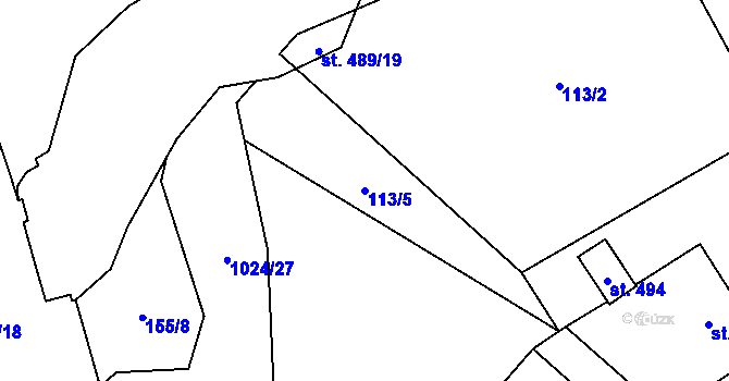 Parcela st. 113/5 v KÚ Sudkov, Katastrální mapa