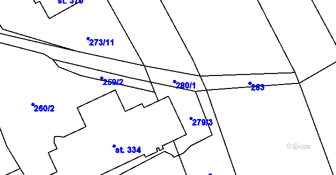 Parcela st. 280/2 v KÚ Sudkov, Katastrální mapa
