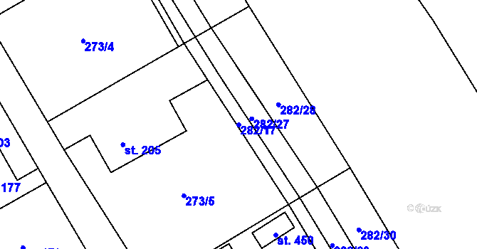 Parcela st. 282/17 v KÚ Sudkov, Katastrální mapa