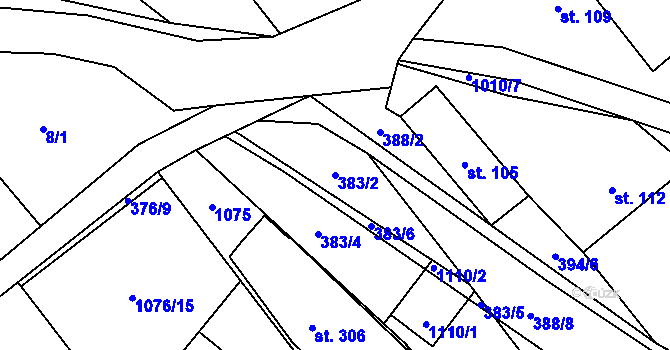 Parcela st. 383/2 v KÚ Sudkov, Katastrální mapa