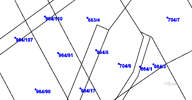 Parcela st. 964/5 v KÚ Sudkov, Katastrální mapa