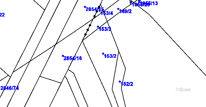 Parcela st. 153/2 v KÚ Sudkov, Katastrální mapa
