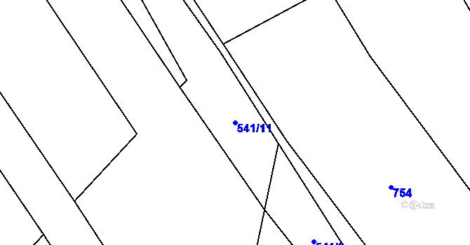 Parcela st. 541/11 v KÚ Sudkov, Katastrální mapa