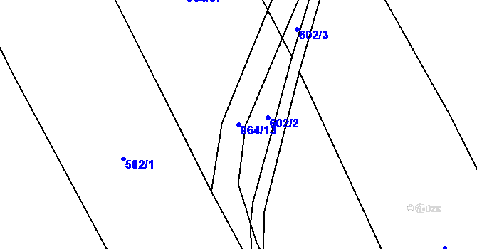 Parcela st. 964/13 v KÚ Sudkov, Katastrální mapa