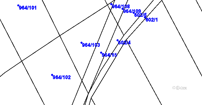 Parcela st. 964/15 v KÚ Sudkov, Katastrální mapa