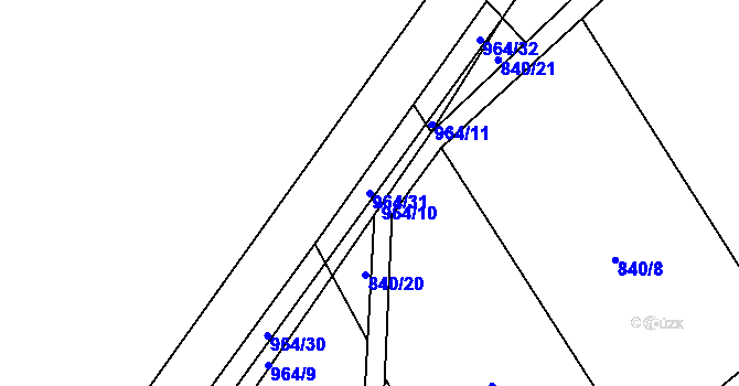Parcela st. 964/31 v KÚ Sudkov, Katastrální mapa