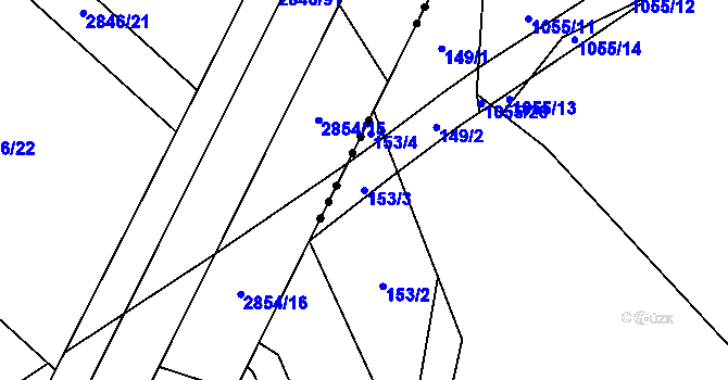 Parcela st. 153/3 v KÚ Sudkov, Katastrální mapa