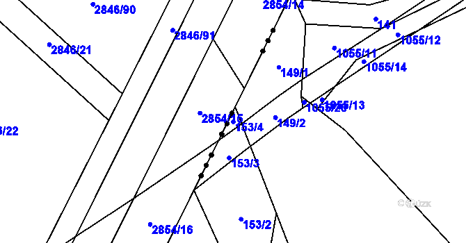 Parcela st. 153/4 v KÚ Sudkov, Katastrální mapa