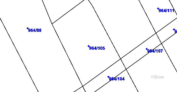 Parcela st. 964/105 v KÚ Sudkov, Katastrální mapa