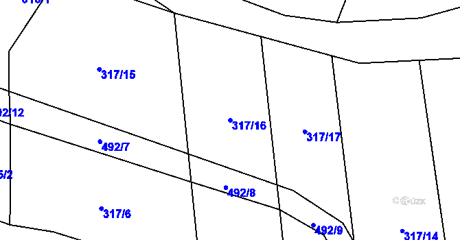 Parcela st. 317/16 v KÚ Sudkův Důl, Katastrální mapa