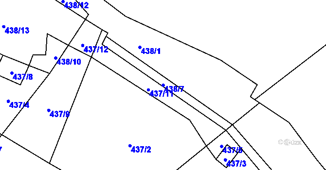Parcela st. 438/7 v KÚ Sudkův Důl, Katastrální mapa