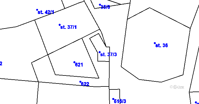 Parcela st. 37/3 v KÚ Sudoměř, Katastrální mapa