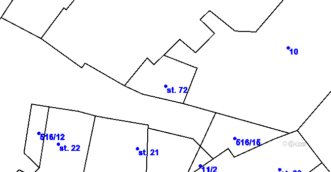 Parcela st. 72 v KÚ Sudoměř, Katastrální mapa