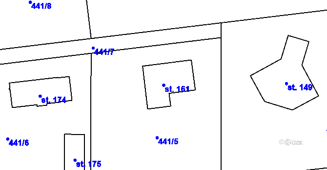 Parcela st. 161 v KÚ Sudoměř, Katastrální mapa